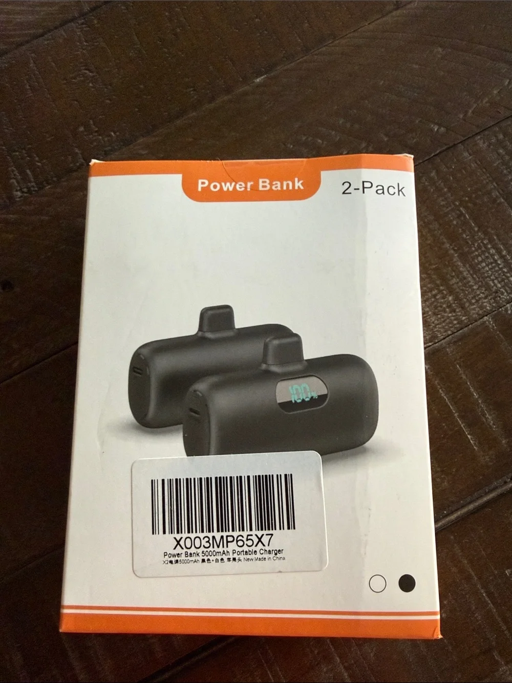 Portable Black Power Bank 5000mAh - 2-Pack